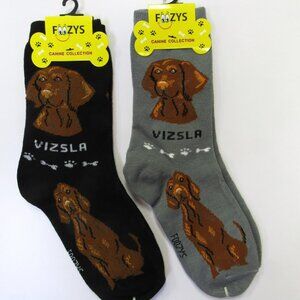 2 Pairs Women's Socks Vizsla Dog Print Foozy's Fun Novelty Gift